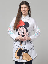 Oversized Micky Print Shirt For Womens