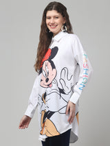 Oversized Micky Print Shirt For Womens