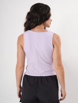 Solid V Neck Sleeveless Pleated Semi Crop Top