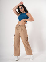 Straight fit Cargo With Pockets And Adjustable Strings-10
