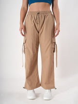 Straight fit Cargo With Pockets And Adjustable Strings-5