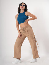 Straight fit Cargo With Pockets And Adjustable Strings-8