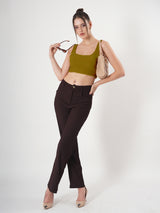 Clobug Women Cotton Blend Sleeveless Square Neck Tank Top