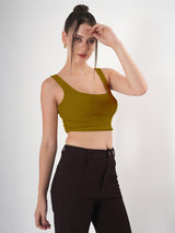 Clobug Women Cotton Blend Sleeveless Square Neck Tank Top