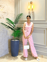 Woven Whimsy: Promising Pink & White co ord set