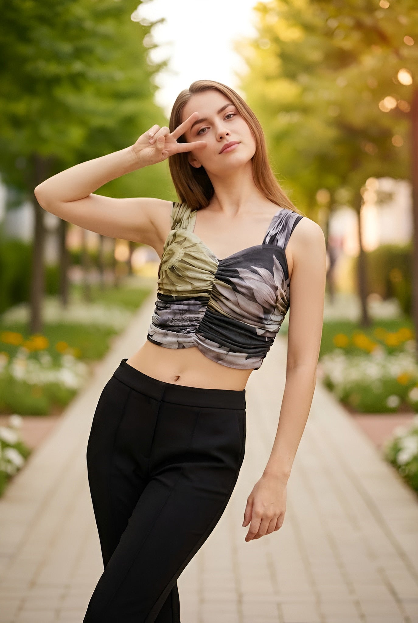 Clobug Stylish Printed Crop Top for Women – Trendy Summer Top