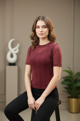 Clobug Women Half Sleeve Crop Top