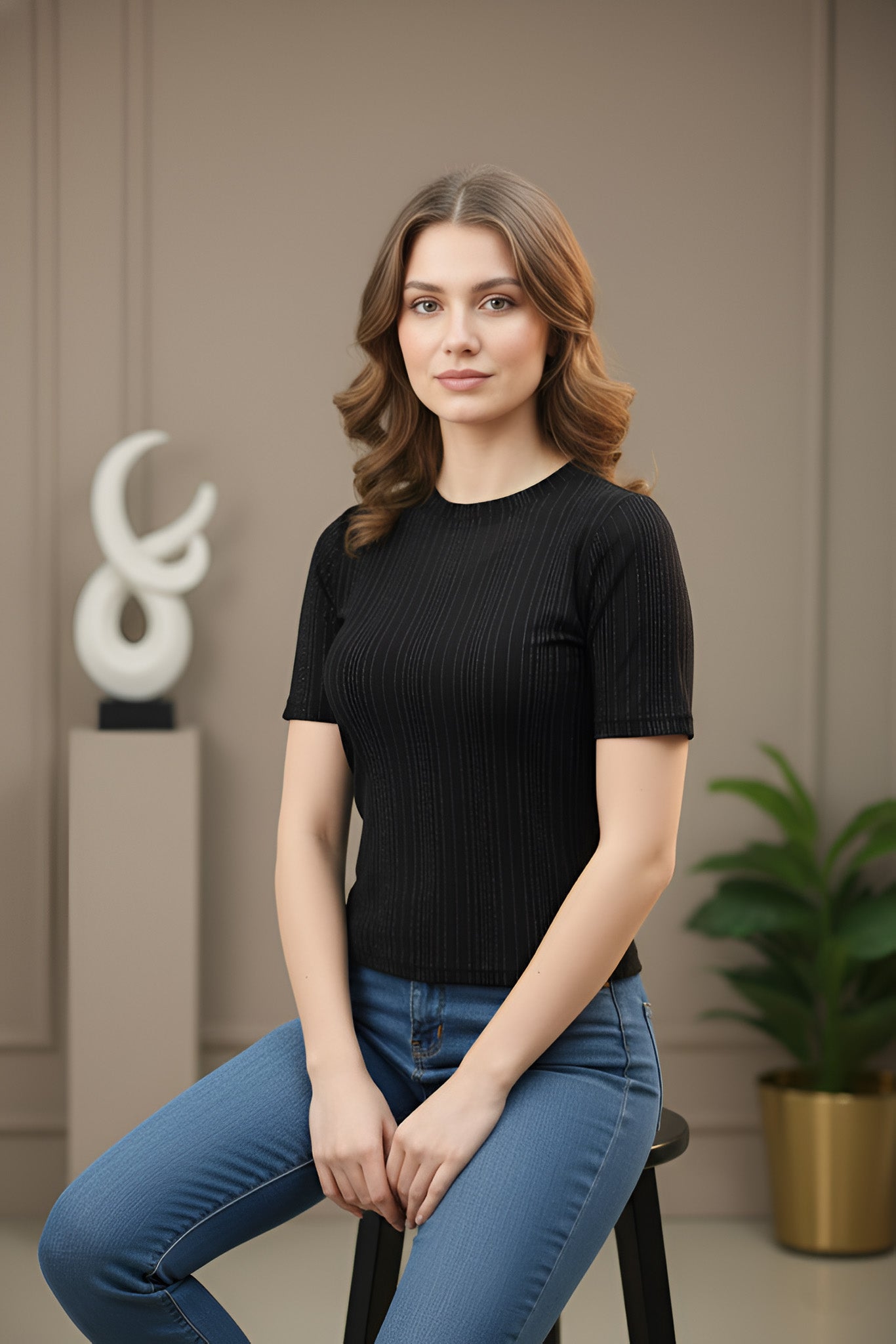 Clobug Women Half Sleeve Crop Top