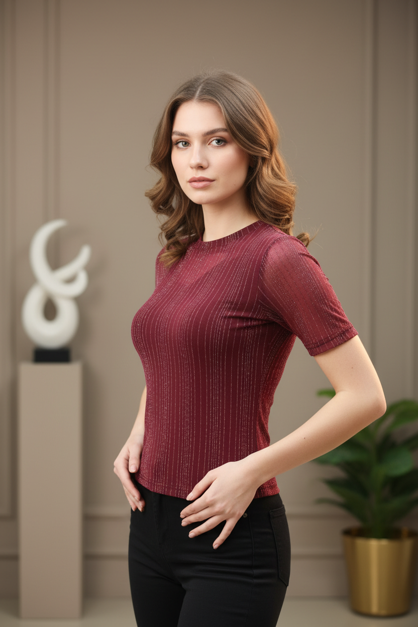 Clobug Women Half Sleeve Crop Top