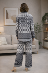 Clobug Women Printed Full Sleeve Crepe Shirt & Pant Co-ord Set