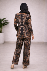 Clobug Women Printed Full Sleeve Crepe Shirt & Pant Co-ord Set