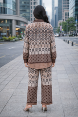 Clobug Women Printed Full Sleeve Crepe Shirt & Pant Co-ord Set