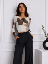 Women Mesh Floral Top