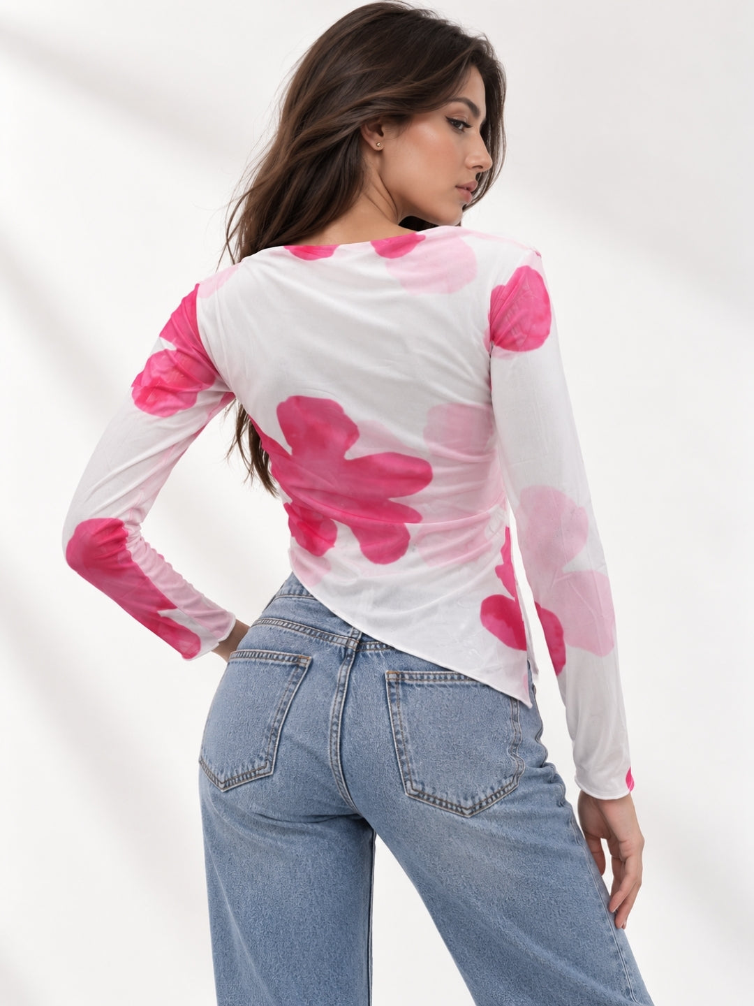 Clobug Women Cowl Neck Floral Top