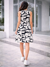 Clobug Women Printed High Neck Dress