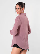 Magenta Textured Shirt