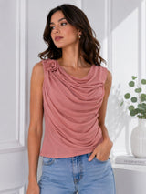 Clobug Women Pink Bow Mesh Top