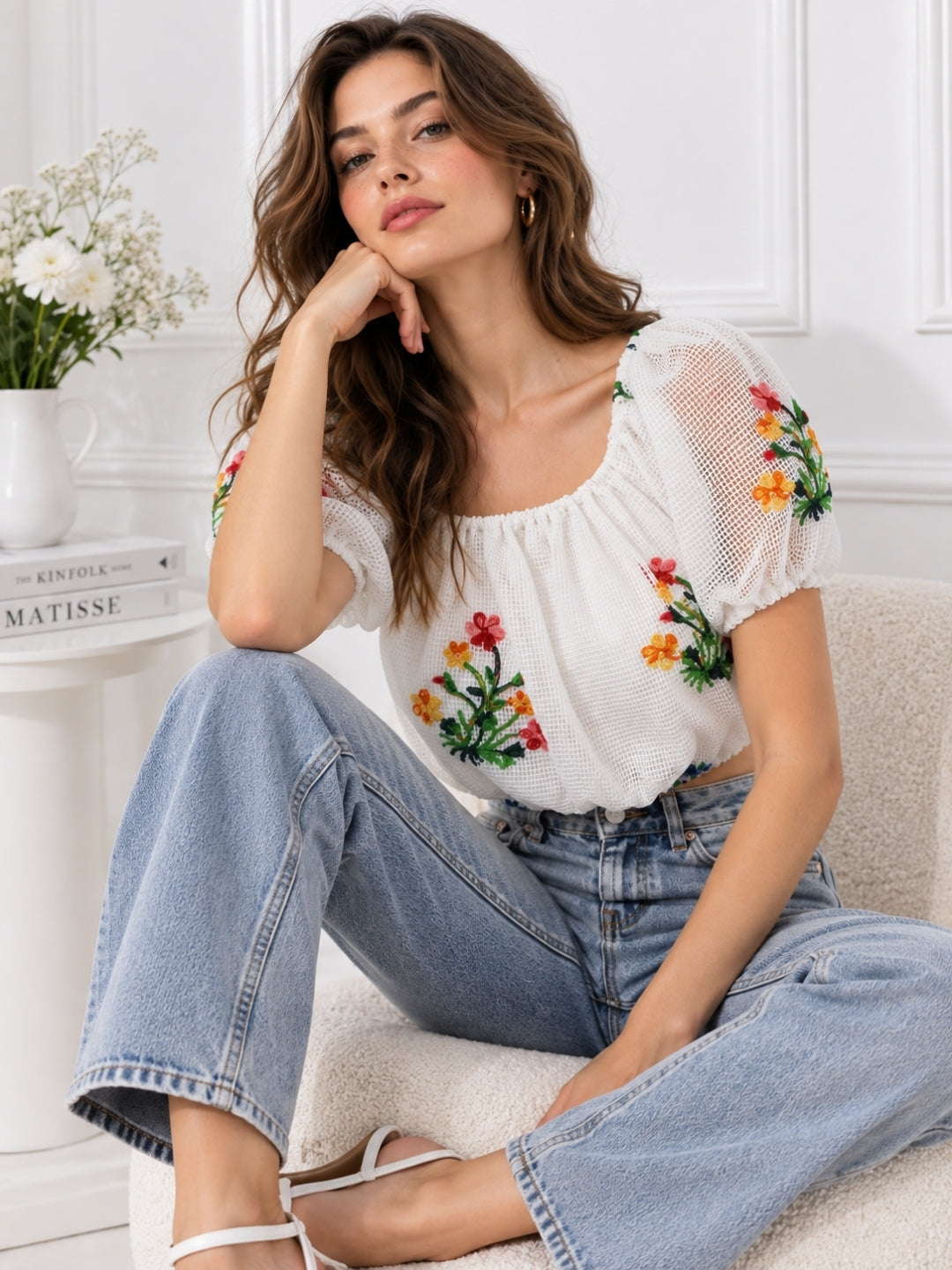 Clobug Women White Short Sleeve Top