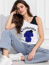 Clobug Women's Printed V-Neck Top