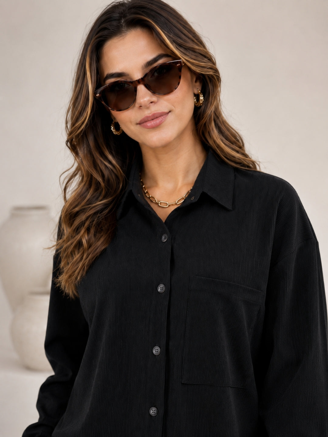Clobug Textured Shirt With Full Sleeve & Point Collar