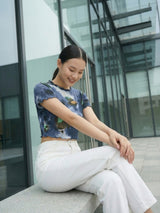 Clobug Women Printed Crop Top