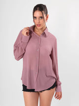 Magenta Textured Shirt