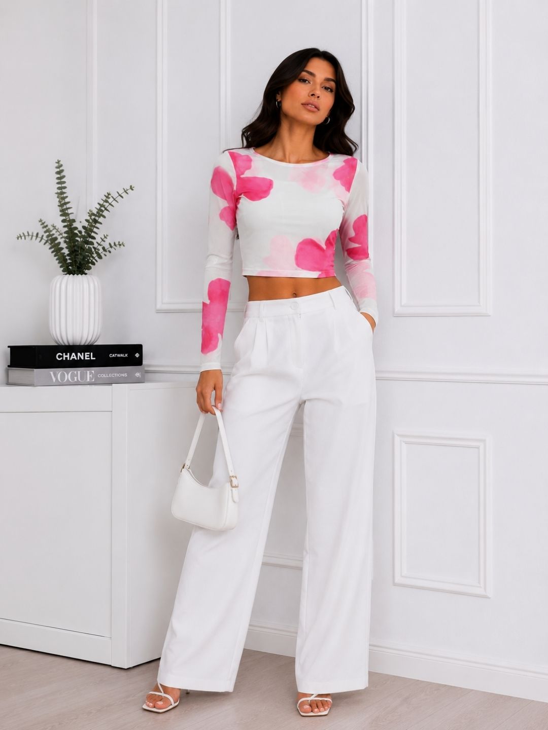 Women Mesh Floral Top