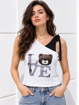 Women's Printed V-Neck Top