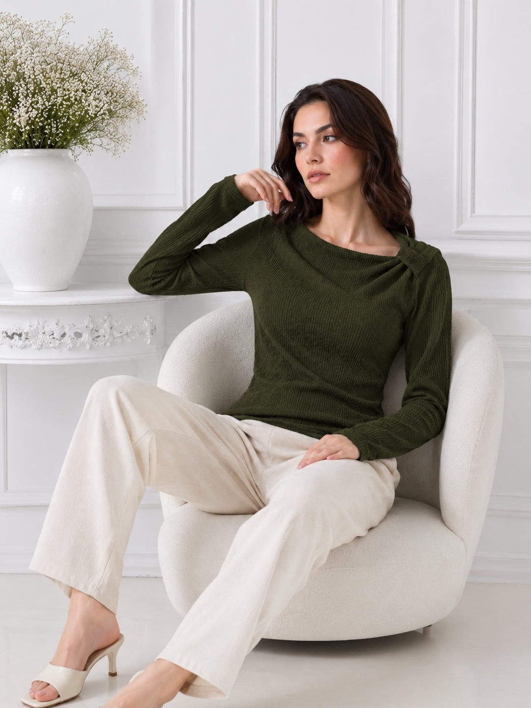 Women's Cotton Blend Casual Slim Fit Top
