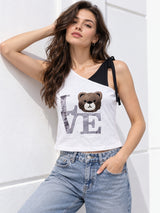 Women's Printed V-Neck Top