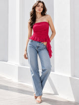 Clobug Women Pink Off Shoulder Top