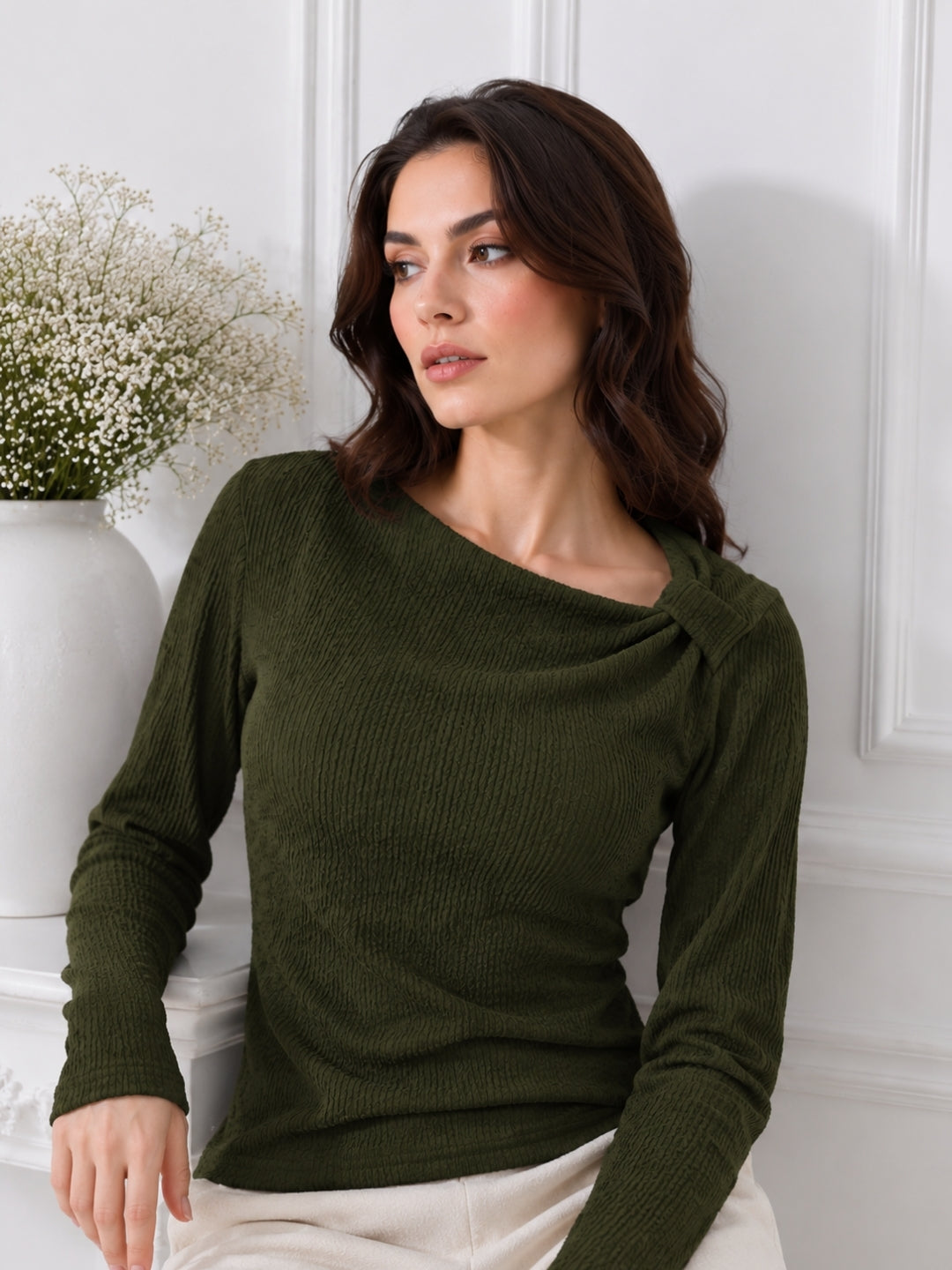 Women's Cotton Blend Casual Slim Fit Top