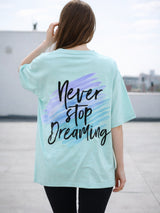 Clobug Women Never Stop Dreaming Multi Oversized T-Shirt