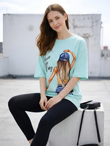 Clobug Women Never Stop Dreaming Multi Oversized T-Shirt