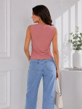 Clobug Women Pink Bow Mesh Top