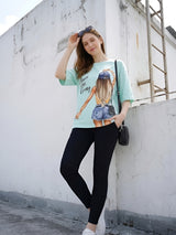 Clobug Women Never Stop Dreaming Multi Oversized T-Shirt