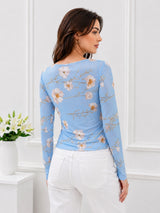 Clobug Women Floral Print Net Top