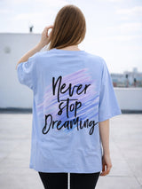 Clobug Women Never Stop Dreaming Multi Oversized T-Shirt