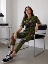 Clobug Women Printed Green Jumpsuit