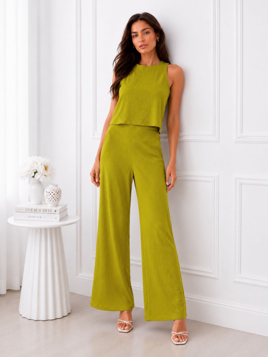 Women's Green Halter Neck Co-Ord Set