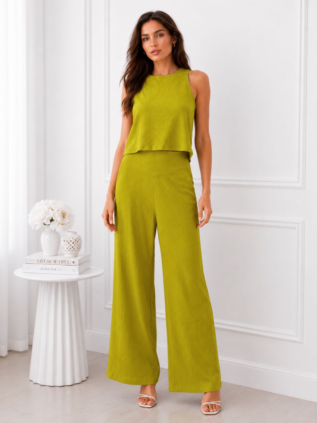 Women's Green Halter Neck Co-Ord Set