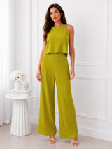 Women's Green Halter Neck Co-Ord Set