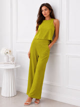 Women's Green Halter Neck Co-Ord Set