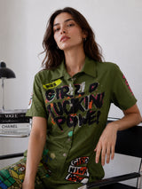 Clobug Women Printed Green Jumpsuit