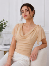 Clobug Women Cowl Neck Top