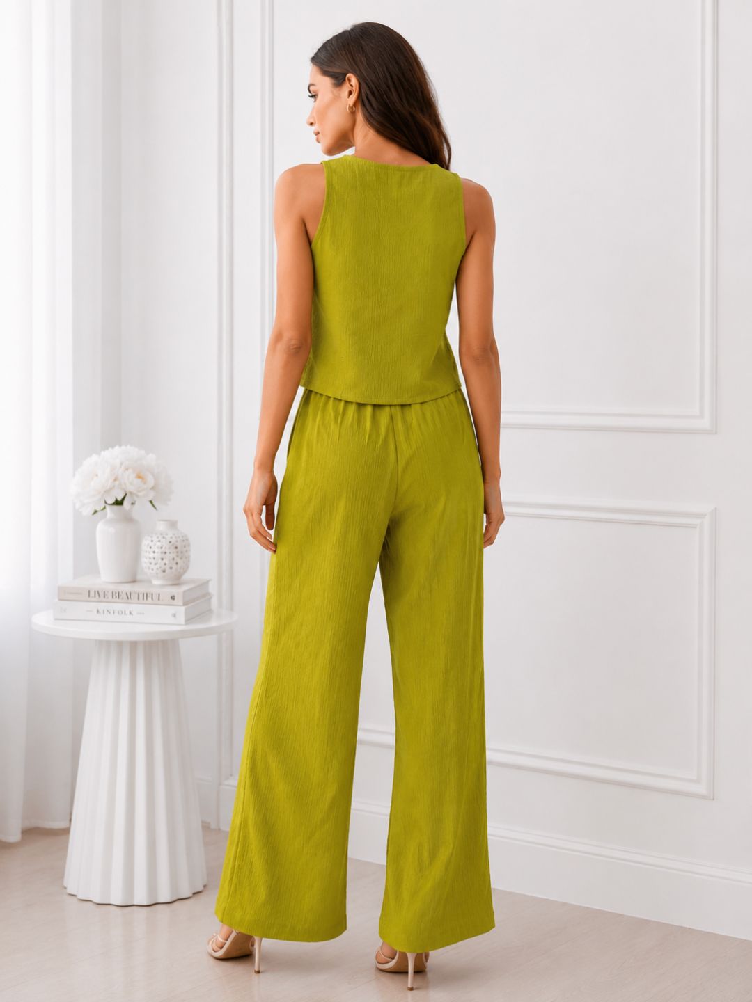 Women's Green Halter Neck Co-Ord Set