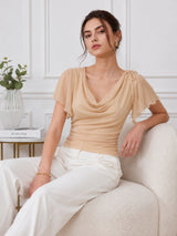 Clobug Women Cowl Neck Top