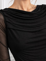Clobug Women Pink Full Sleeve Mesh Top