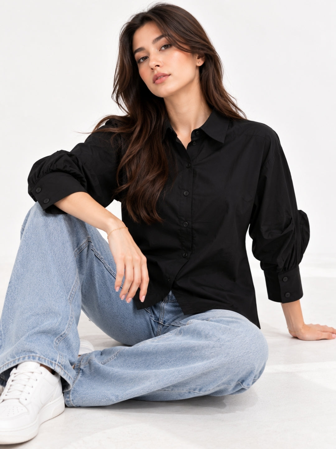 Women Shirt Collar Full Sleeve Shirt