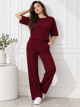 Clobug Crinkle co ord set with Round Neck & Half Sleeve